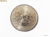 USA / SUA QUARTER 25 CENTS MISSISSIPPI 2002 D ** foto