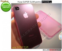 HUSA ROZ PINK SUPER SLIM 0.2 mm IPHONE 4 - TRANSPORT GRATUIT foto