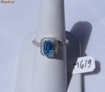 Inel rodinat monturaturn cu 2.21ct TOPAZ emerald si SPINEL foto