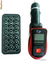 MODULATOR FM AUTO, Black+Red, Ideal pt. Cadou ! foto