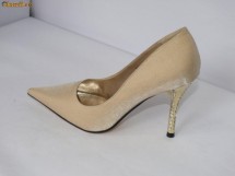 Pantofi femei ,aurii,saten toc inalt - (CHIARA 759-1 gold) 40% REDUCERE foto