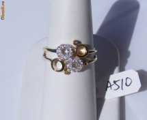 Inel designer aur 14K, 2.9g, model unicat cerculete ornat cu 12 BRILIANTE foto