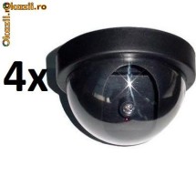 Kit 4 x camera de supraveghere falsa stil dome cu led foto