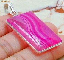 PANDANTIV PINK LACE ONIX-ARGINT 925-PROMOTIE DE PRIMAVARA foto