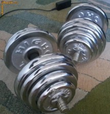 GANTERE/HALTERE !!! SET DE GANTERE 2X10KG=20KG CROMATE !!! foto
