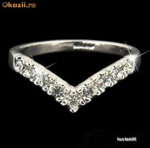 INEL deosebit FILAT IN AUR ALB de 18k (gold filled) cu pietre Swarovski  ! SUPERB, cu pietre foarte stralucitoare !!! Cel mai frumos cadou!!! foto