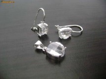 SET ARGINT INCHIZATOARE CLASICA ZIRKONIU ALB foto