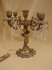 FRUMOASA LAMPA PENTRU CINCI LUMINI, DIN BRONZ foto