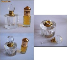 Sticluta pt parfum, cristal masiv + bronz + alama (1) + BONUS foto