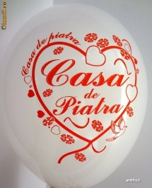 10 Baloane latex 30cm inscriptionate CASA DE PIATRA - diverse culori foto