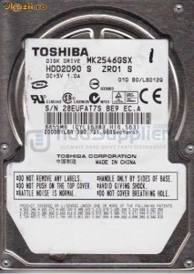 Vand Hard Disk TOSHIBA MK2546GSX 250GB 5400 RPM 8MB Cache 2.5 SATA 3.0Gb/s Notebook Hard Drive -Bare Drive foto