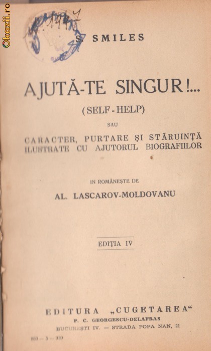 S.Smiles / Ajuta-te singur : caracter,purtare si staruinta (1939 foto mare