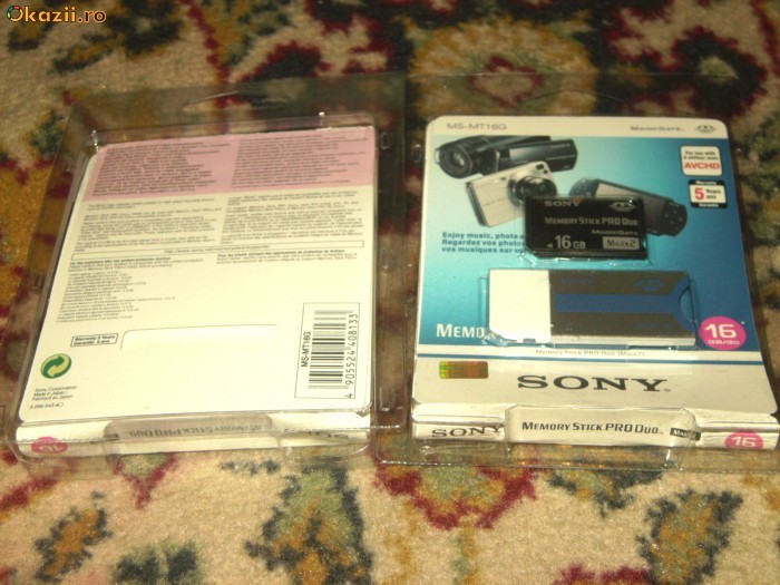 Sony Memory Stick Pro Duo 16GB Mark2 MagicGate SuperPret! foto mare