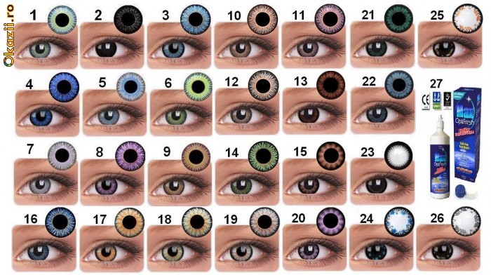 LENTILE DE CONTACT! PESTE 100 DE CULORI DE LENTILE DE CONTACT COLORATE DISPONIBILE foto mare