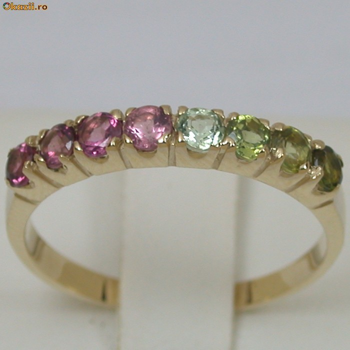 verigheta / inel aur galben14K turmaline naturale 0,76CT ocazie foto mare
