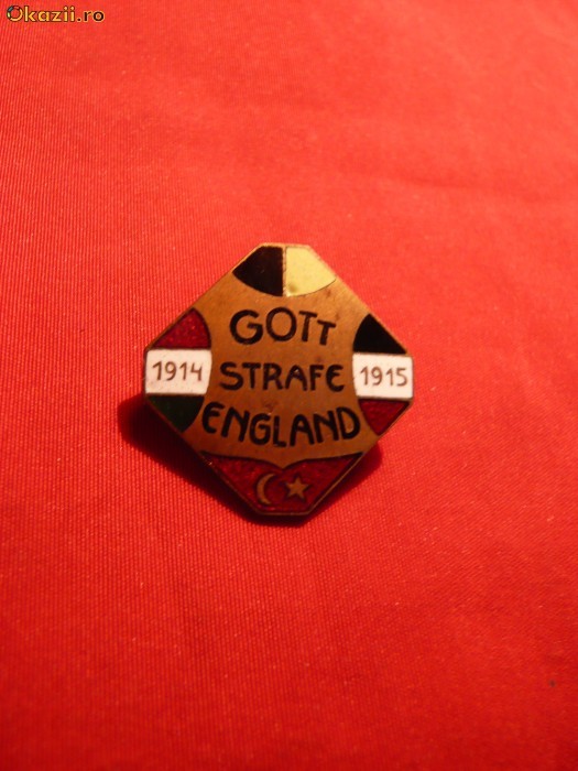 Insigna Militara Austria- Primul Razboi Mondial- bronz si email foto mare