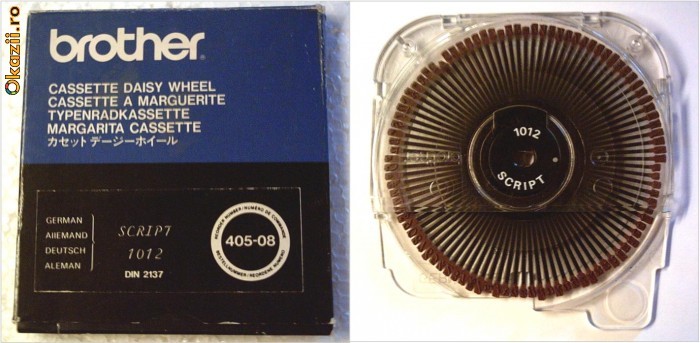Brother Script 1012 Pitch Cassette Daisywheel foto mare