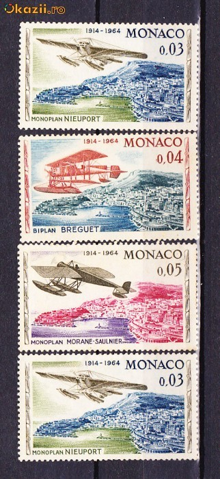 Timbre Monaco 1964 Aviatie nestampilate foto mare