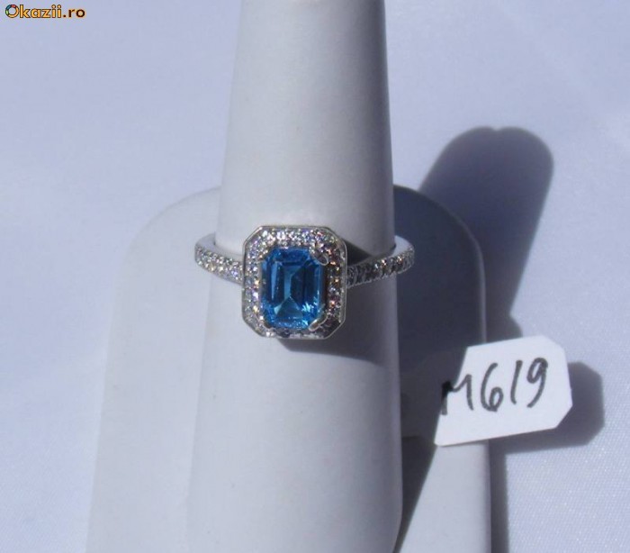 Inel rodinat monturaturn cu 2.21ct TOPAZ emerald si SPINEL foto mare