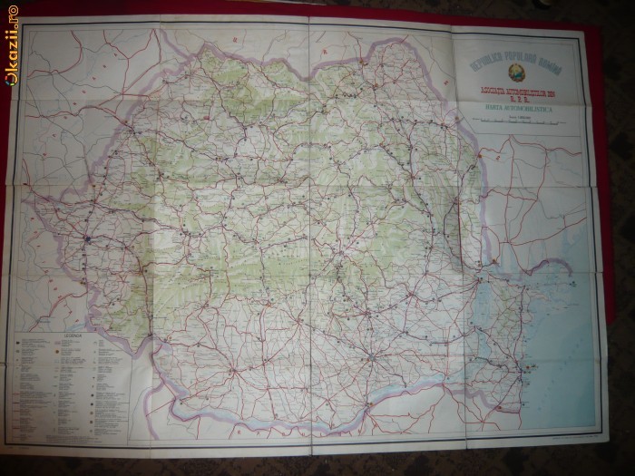 HARTA AUTOMOBILISTICA RPR 1960 foto mare