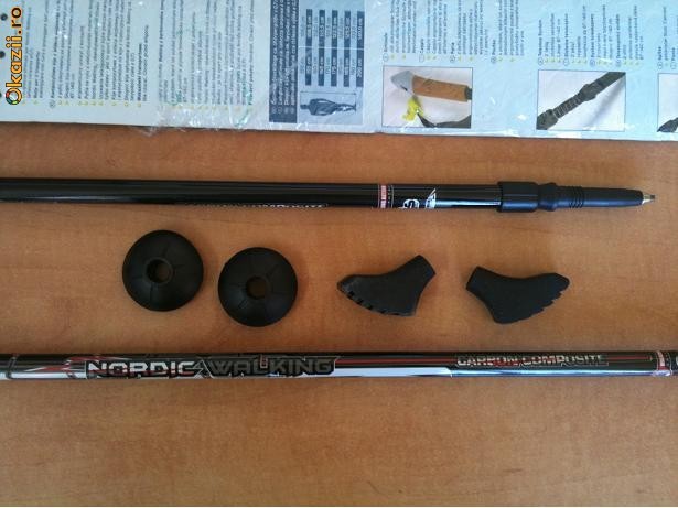 BETE  TREKING / SKI TELESCOPICE NORDIC ***  CARBON COMPOZIT **** 87 -140 CM / NOI foto mare
