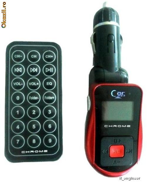 MODULATOR FM AUTO, Black+Red, Ideal pt. Cadou ! foto mare
