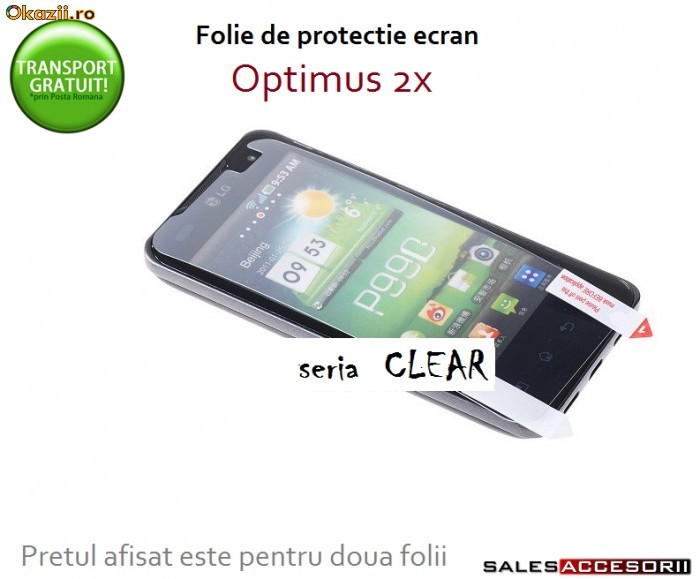 2X FOLIE ECRAN LG P990 OPTIMUS 2X - TRANSPORT GRATUIT! foto mare