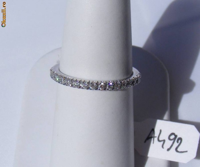 Verigheta dama aur 14K, 2g, jumatate din banda pavata cu cu 17 BRILIANTE de 1,5mm foto mare