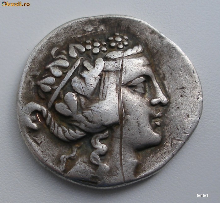 Tetradrahma - Grecia - Thassos - Dionysos - anul 148 iHr. - 16.45 grame argint - d=32/33 mm - stare foarte buna - autentica foto mare