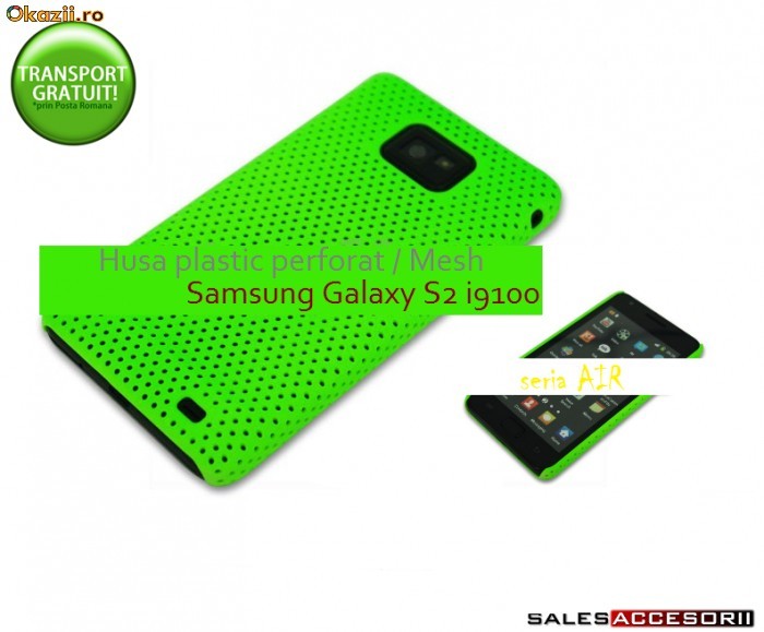 HUSA VERDE AIR MESH SAMSUNG I9100 GALAXY S 2 SII S2 + FOLIE CADOU - TRANSPORT GRATUIT foto mare