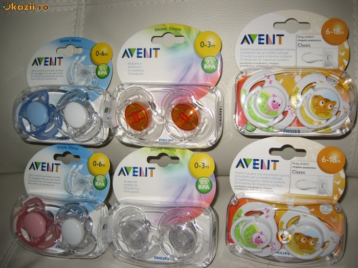 philips avent suzete silicon 0-3 ,0-6 , 6-18 foto mare