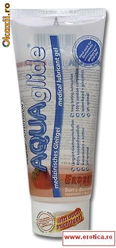 Lubrifiant AQUAglide Aroma Capsuni foto mare