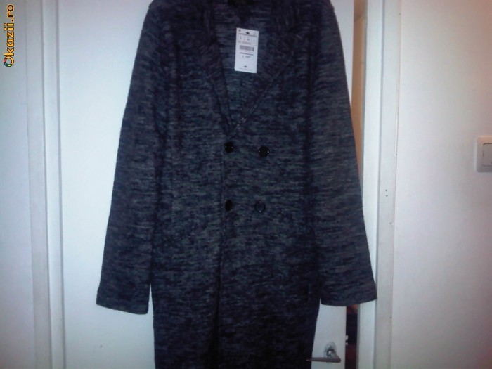 palton ZARA MAN original ,lana 100% foto mare