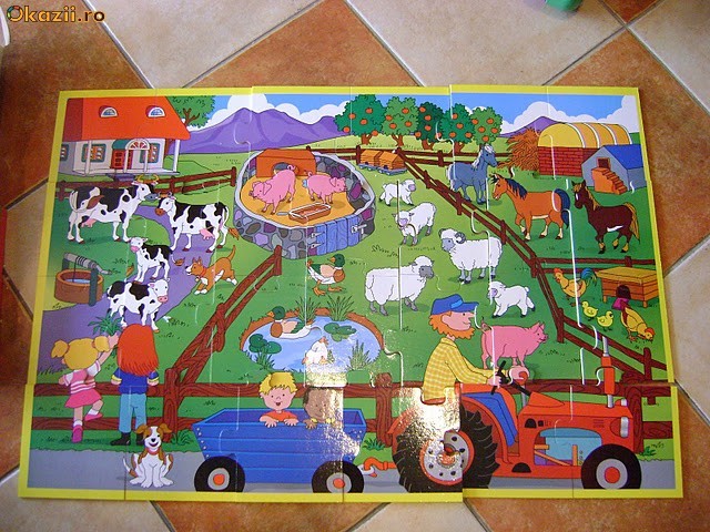 Covoras puzzle din lemn foto mare