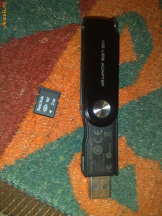 M2 memory card memorie + adaptor original stick SONY ERICSSON foto mare