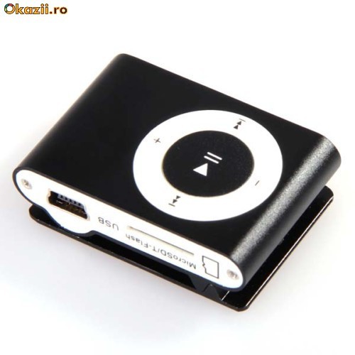 Mini Clip Mp3 Player metalic cu slot SD/MMC foto mare