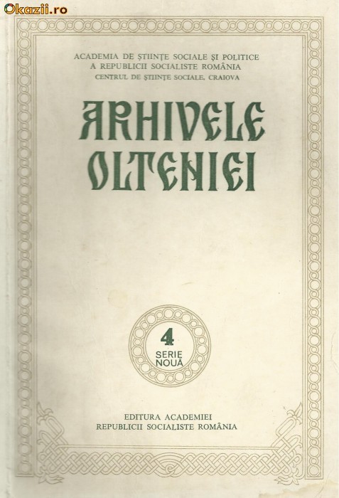 Revista ARHIVELE OLTENIEI - nr.4/1985 foto mare