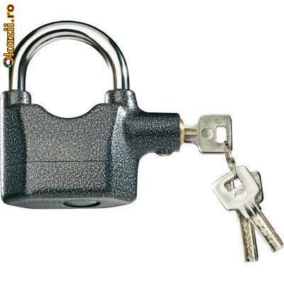 Lacat cu alarma KINBAR 110 db cu senzor la vibratii foto mare