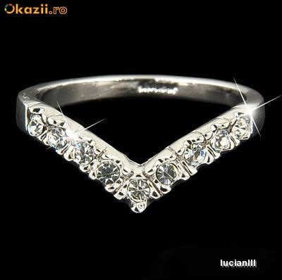 INEL deosebit FILAT IN AUR ALB de 18k (gold filled) cu pietre Swarovski  ! SUPERB, cu pietre foarte stralucitoare !!! Cel mai frumos cadou!!! foto mare