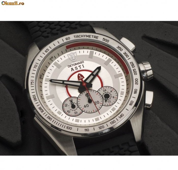 Ceas Chronograph  DETOMASO  ASTI Silver  , 10 ATM foto mare