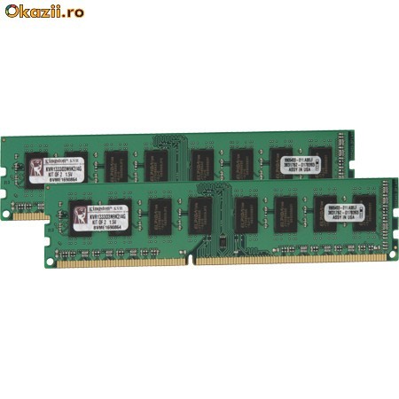 Modul memorie KINGSTON DDR3 KIT 4GB PC10600 1333MHz (2x2GB) CL9 Value RAM foto mare