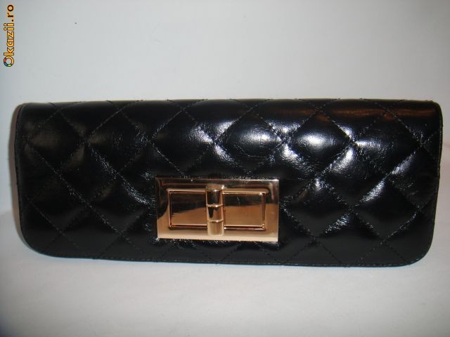 GEANTA  CHANEL PLIC BLACK (DIN PIELE) foto mare