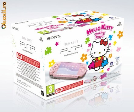 Consola PSP 3004 Slim PINK + Hello Kitty foto mare
