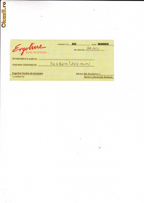 Voucher studio de bronzare foto mare