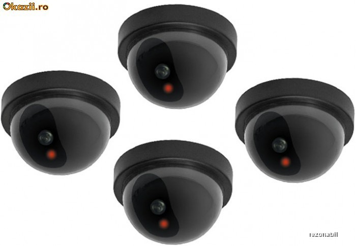Pachet 4 x camera de supraveghere falsa stil dome cu led. Camere false CAMERE VIDEO foto mare
