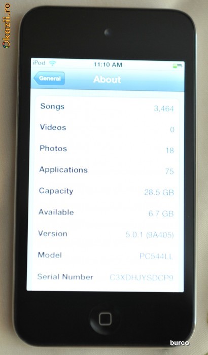 Player original Apple iPod Touch 4Gen 32GB camera foto mare