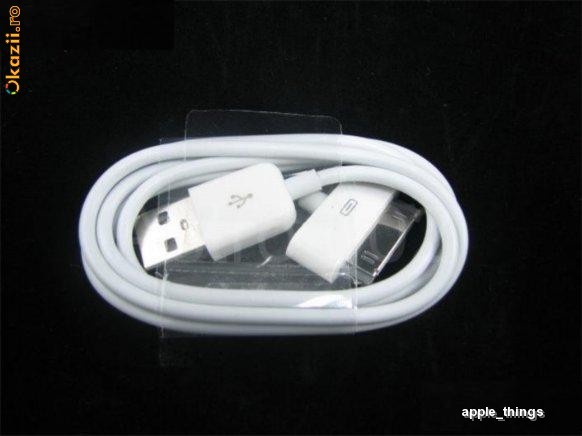 Cablu de date USB pt Apple iPod Nano Classic Touch iPhone 4S 4 4G 3GS 3G foto mare