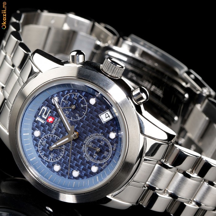 CEAS de LUX elvetian SWISS MOUNTAINEER , Chronograph , data 10 ATM foto mare