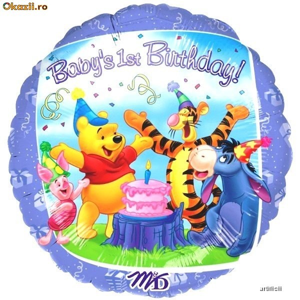 Baloane folie metalizata 45cm WINNIE PARTY foto mare