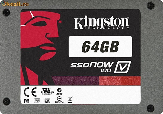 SSD  Kingston SSDNow 64GB, V100, SATA 2, Desktop Bundle SV100S2D/64G foto mare